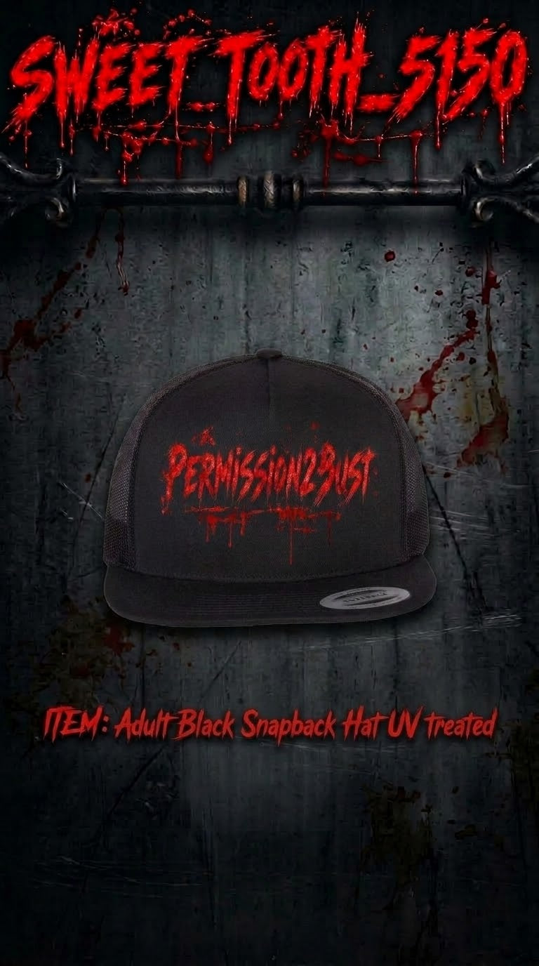 "Permission2Bust"Adult Snapback Hat UV Treated